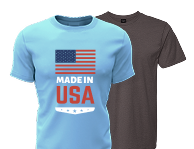 White t-shirt with American print, orange t-shirt